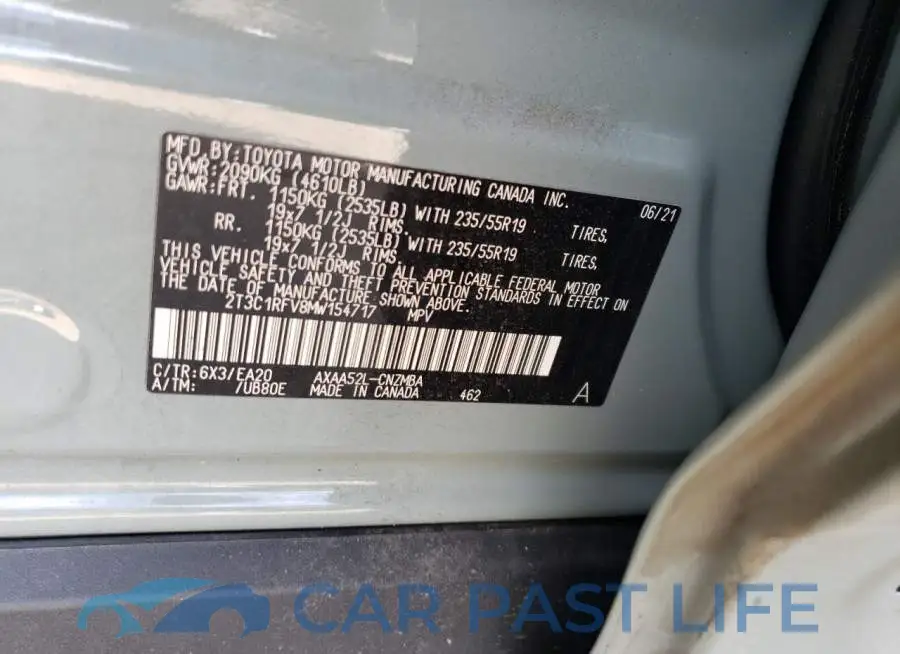 2T3C1RFV8MW154717# 12