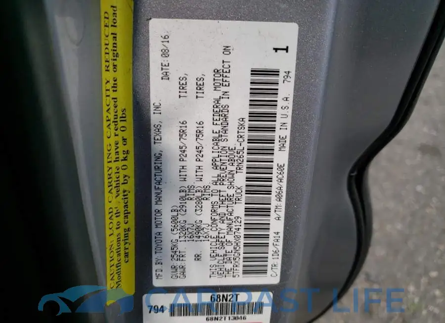 5TFRX5GN5HX074129# 12