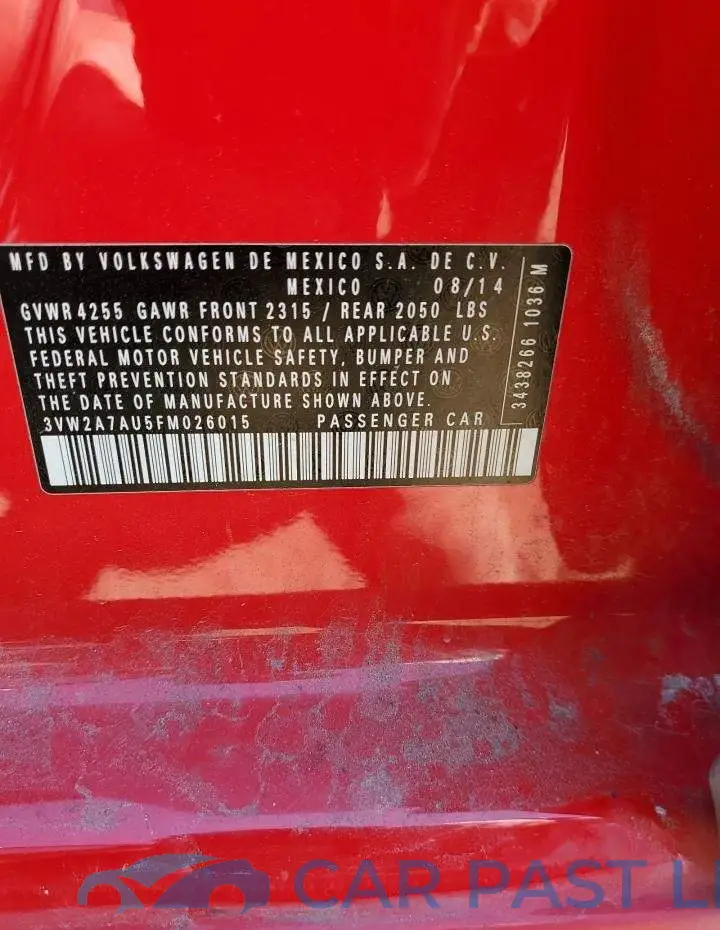 3VW2A7AU5FM026015# 12