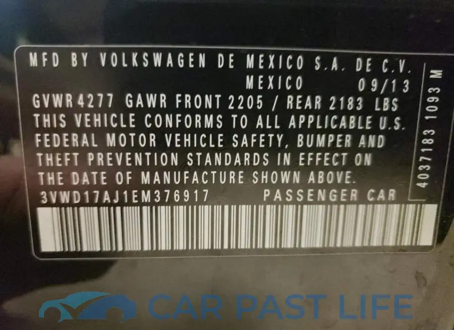 3VWD17AJ1EM376917# 12