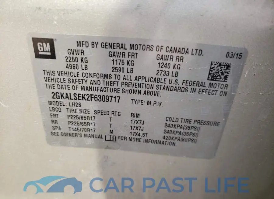 2GKALSEK2F6309717# 13