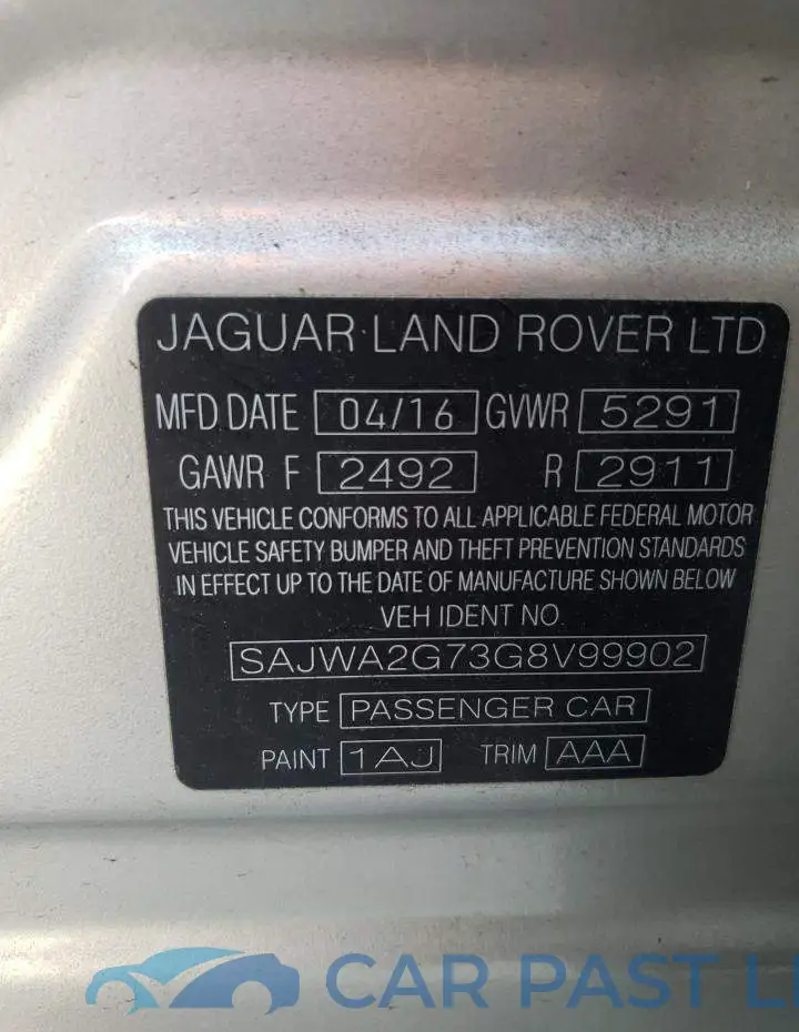 SAJWA2G73G8V99902# 12