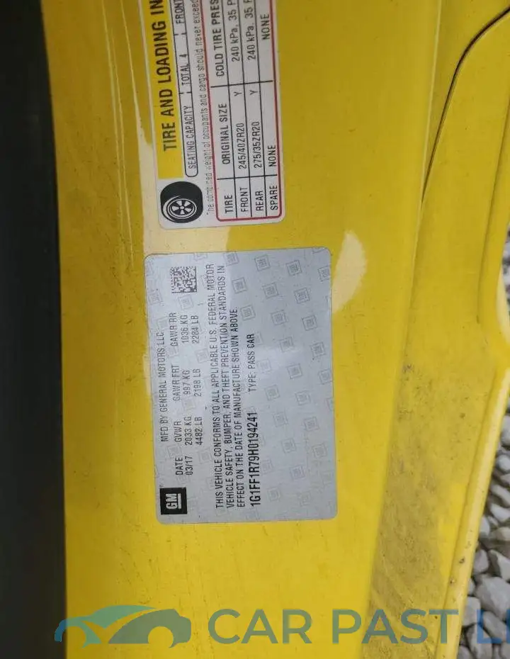 1G1FF1R79H0194241# 12