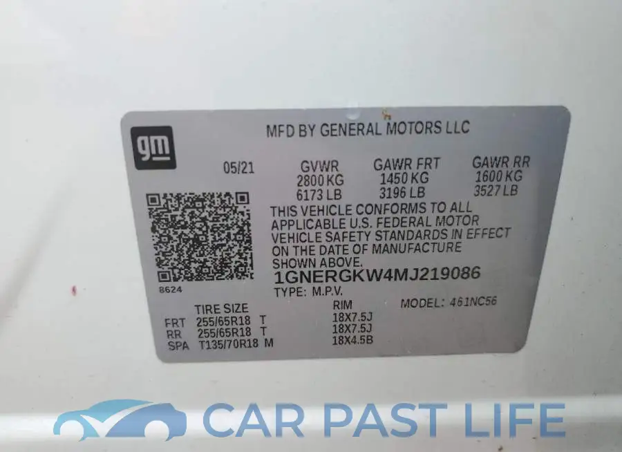 1GNERGKW4MJ219086# 13