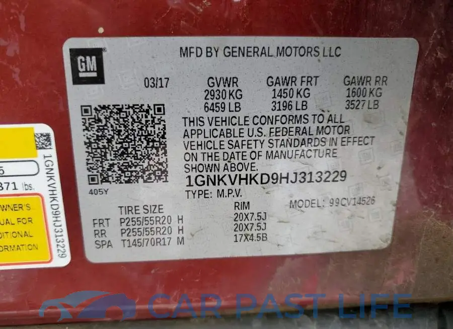 1GNKVHKD9HJ313229# 13