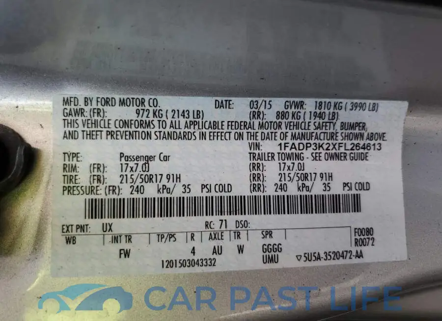 1FADP3K2XFL264613# 12
