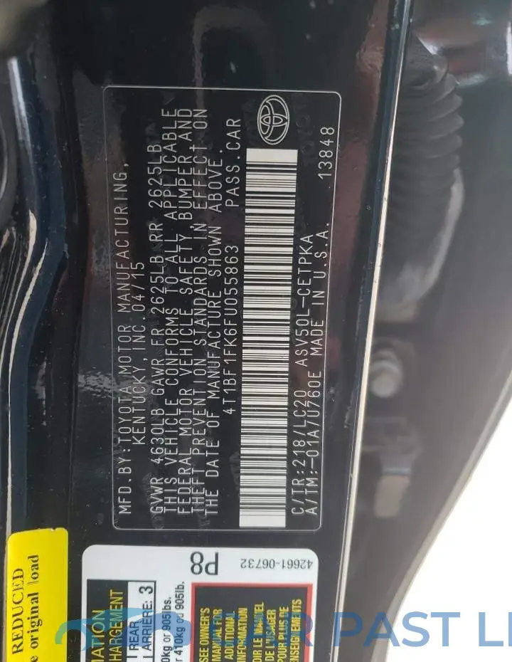 4T1BF1FK6FU055863# 13