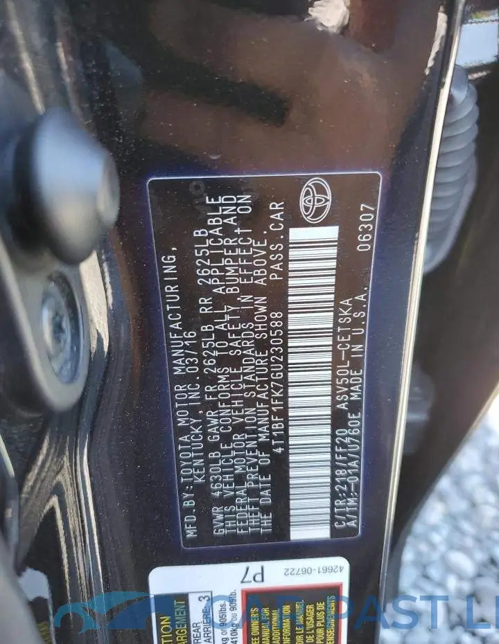4T1BF1FK7GU230588# 12