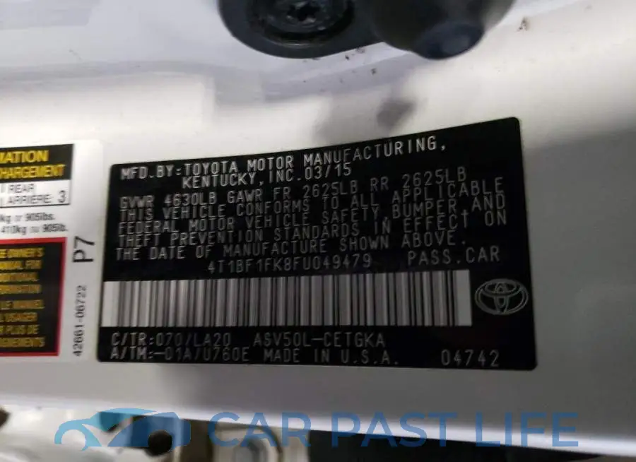 4T1BF1FK8FU049479# 12