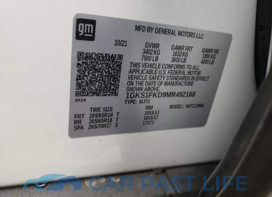 1GKS1FKD9MR492168# 13