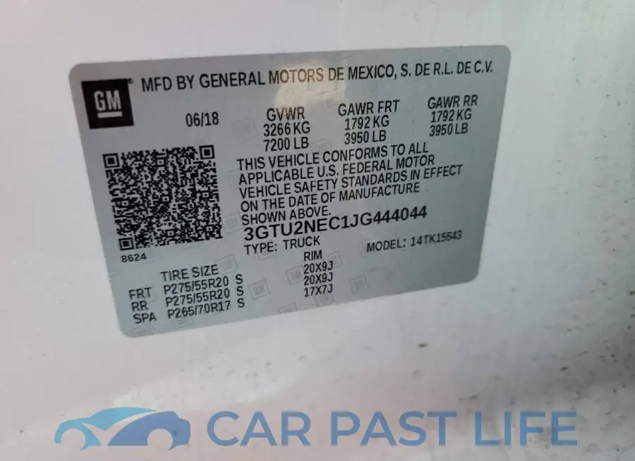 3GTU2NEC1JG444044# 12