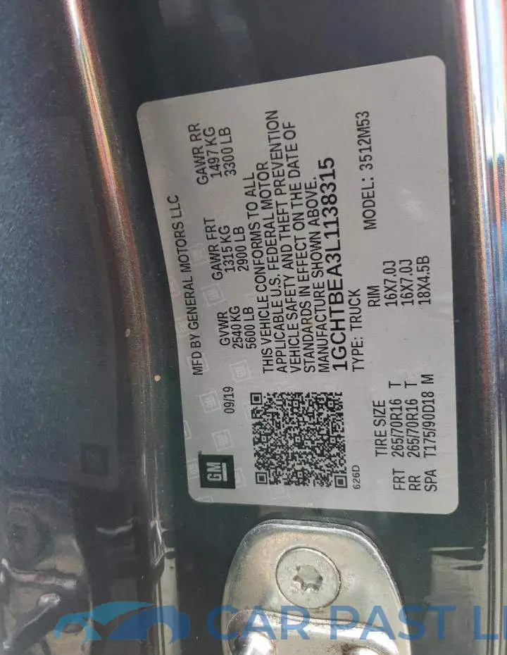 1GCHTBEA3L1138315# 12