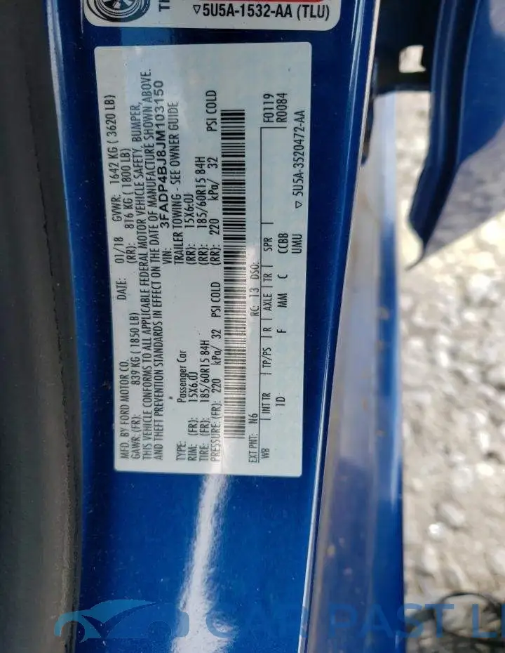 3FADP4BJ8JM103150# 13
