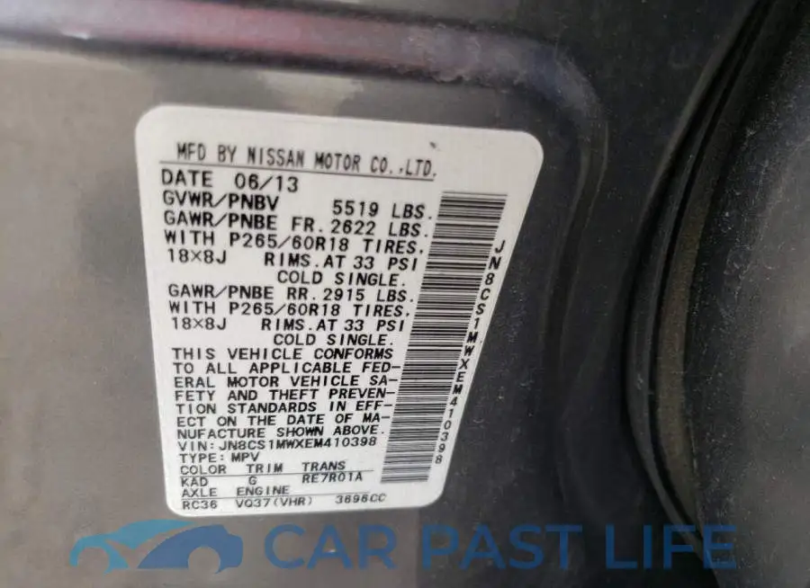 JN8CS1MWXEM410398# 10