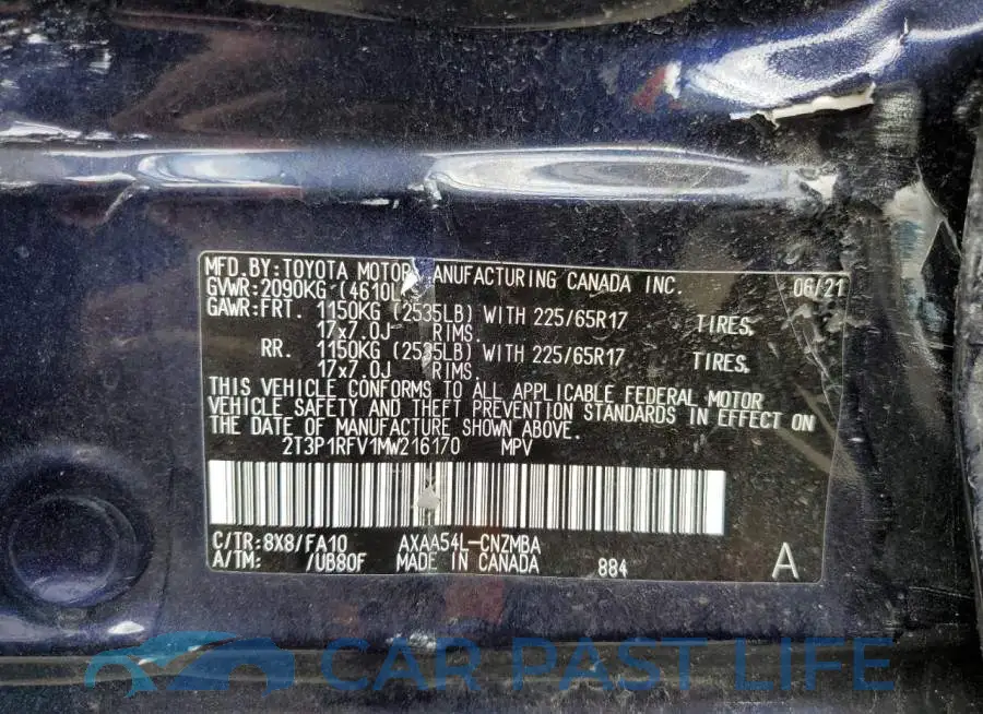 2T3P1RFV1MW216170# 12