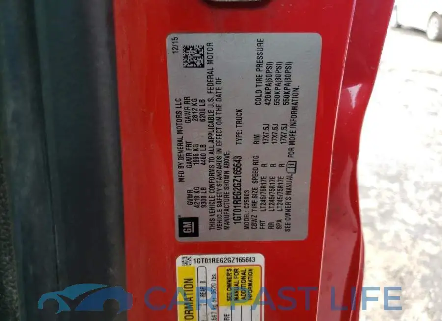 1GT01REG2GZ165643# 12