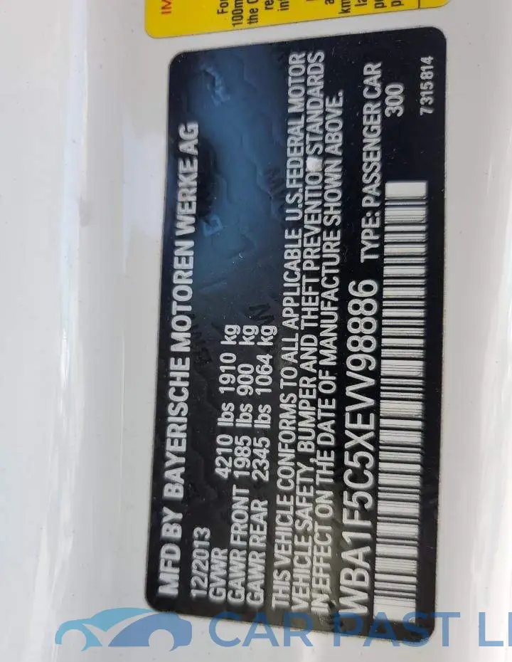 WBA1F5C5XEVV98886# 13