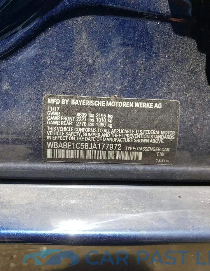 WBA8E1C58JA177972# 13