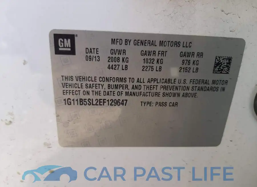 1G11B5SL2EF129647# 12