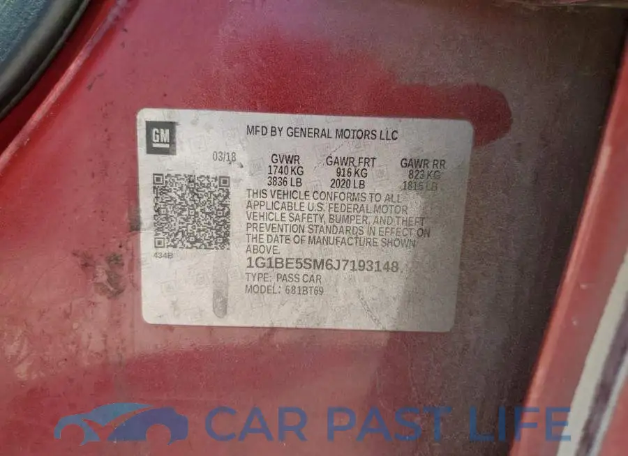 1G1BE5SM6J7193148# 12