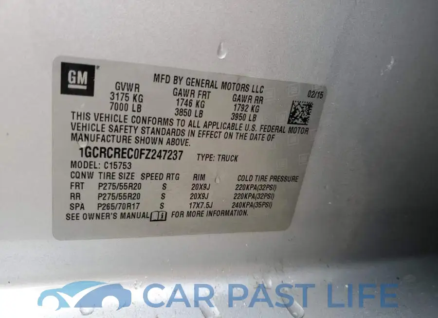 1GCRCREC0FZ247237# 12
