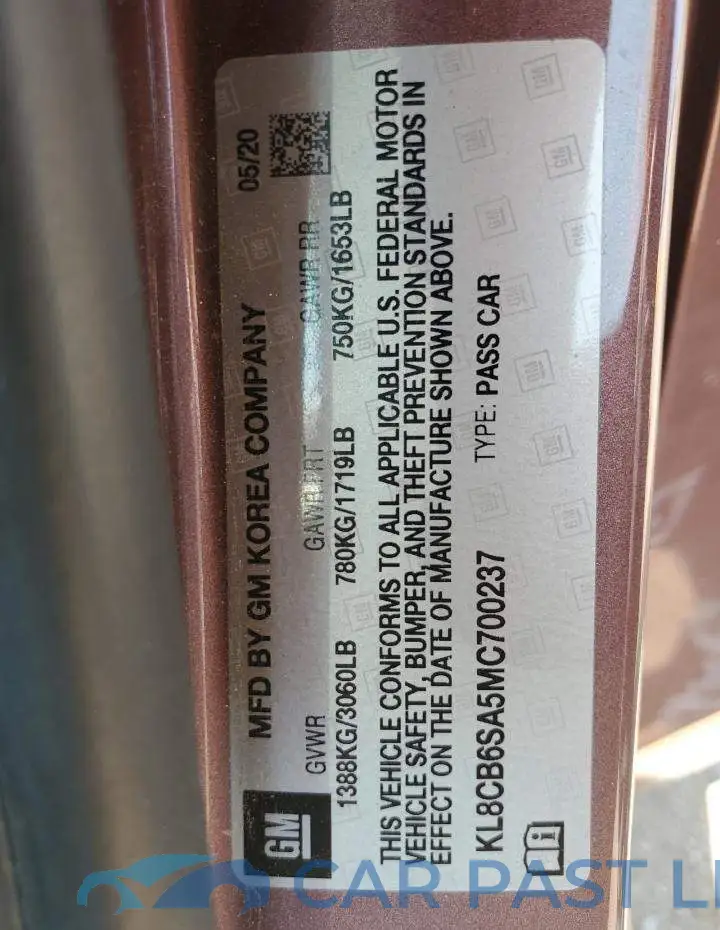 KL8CB6SA5MC700237# 13