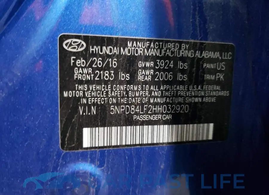5NPD84LF2HH032920# 12