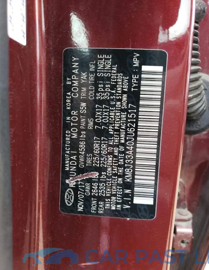 KM8J33A40JU621517# 12