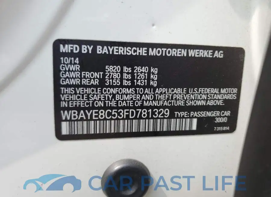WBAYE8C53FD781329# 12
