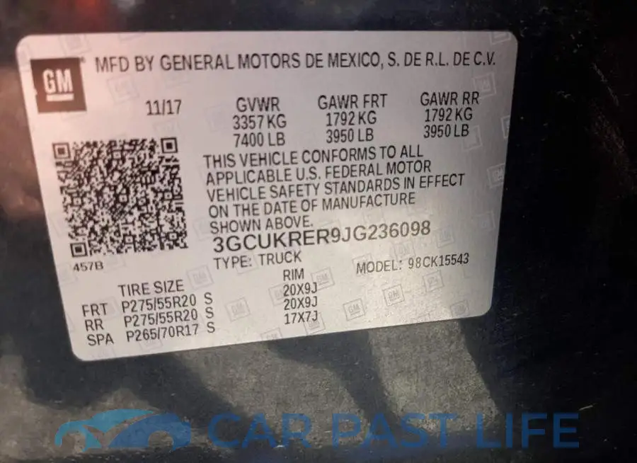 3GCUKRER9JG236098# 12