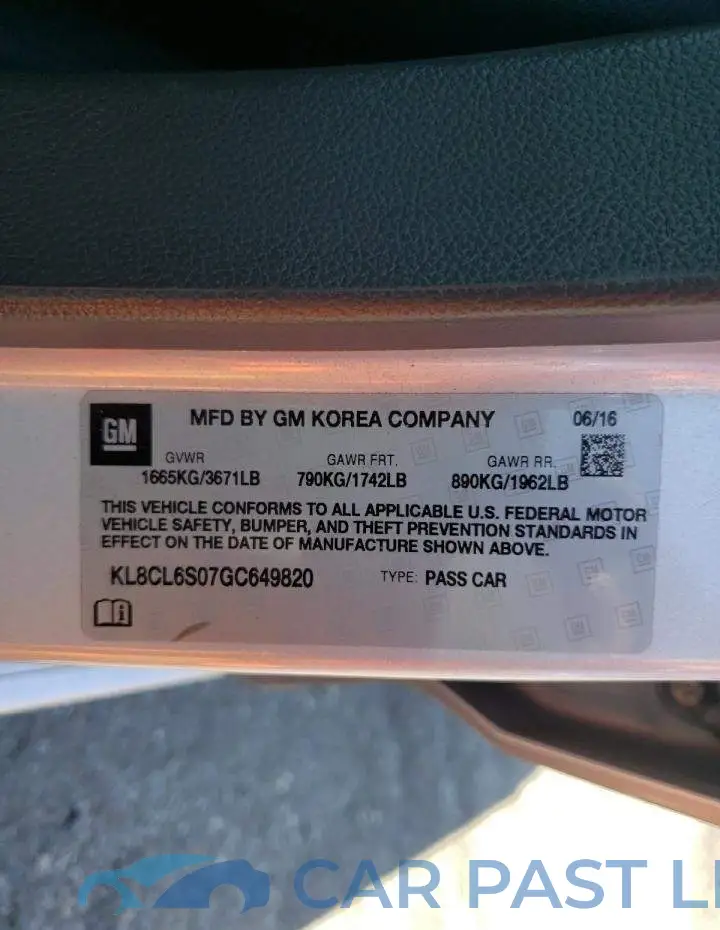 KL8CL6S07GC649820# 12