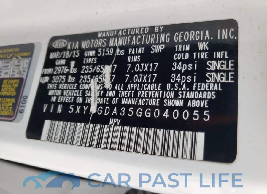 5XYPGDA35GG040055# 14