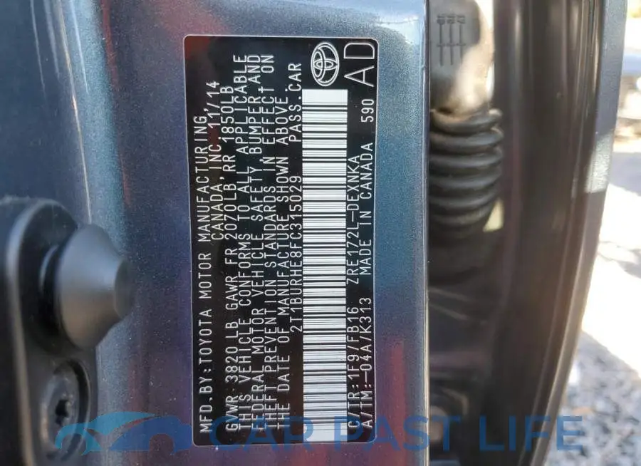 2T1BURHE8FC315029# 12