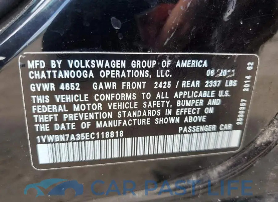 1VWBN7A35EC118818# 12
