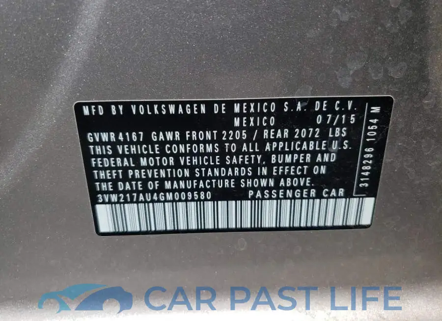 3VW217AU4GM009580# 12