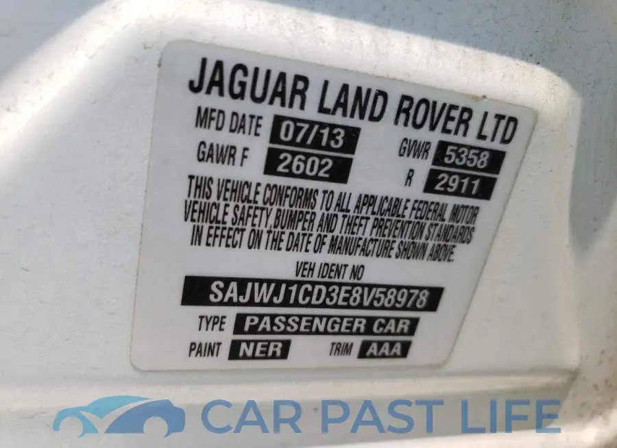 SAJWJ1CD3E8V58978# 13