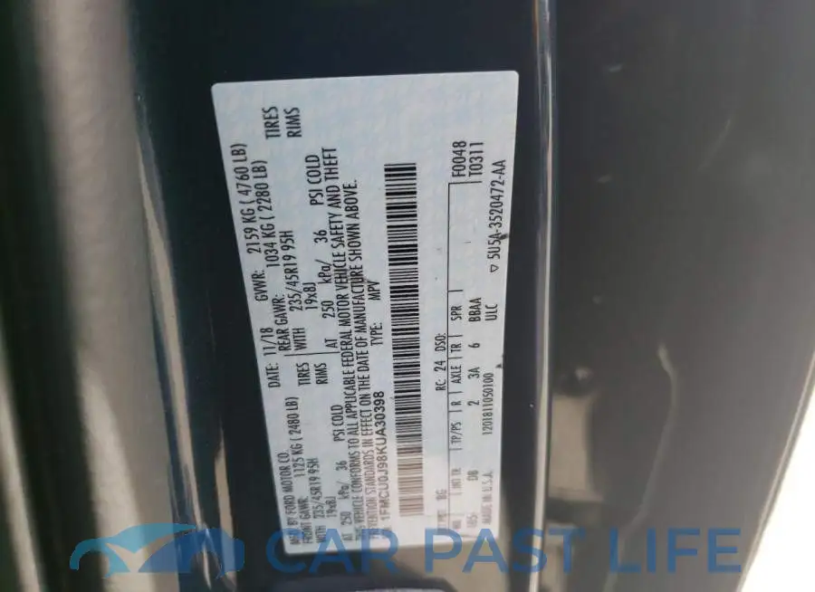 1FMCU0J98KUA30398# 13