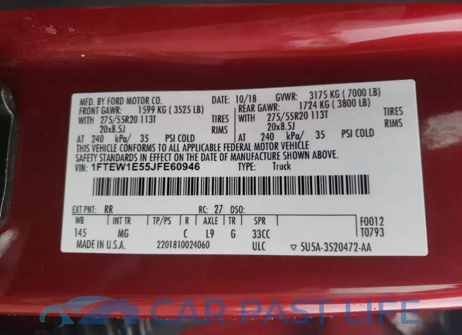 1FTEW1E55JFE60946# 13