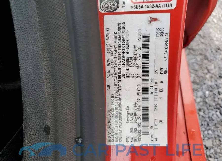 3FADP4GX1GM178665# 12