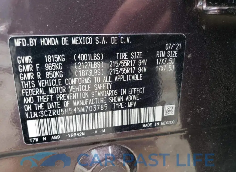 3CZRU5H54NM703785# 13