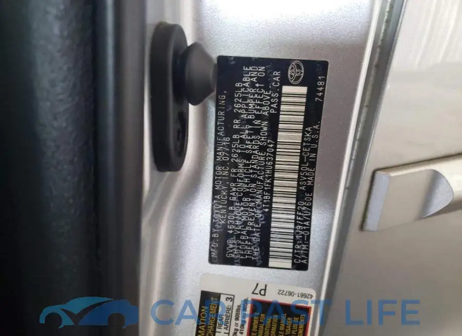 4T1BF1FK1HU637047# 13