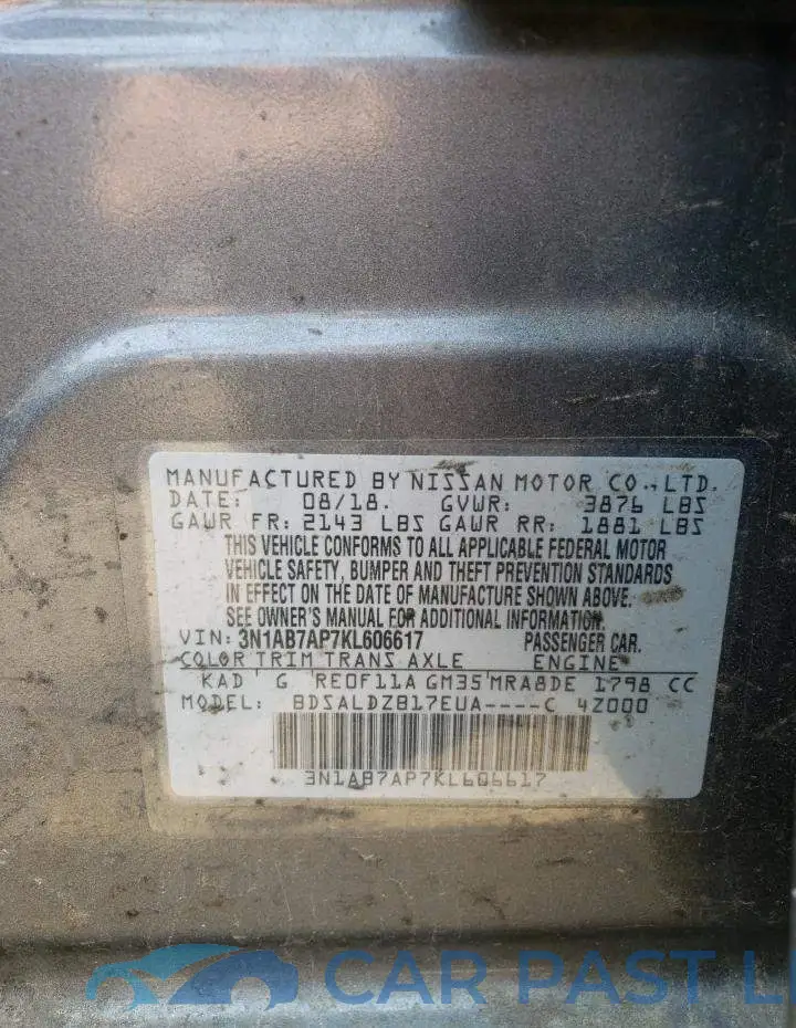 3N1AB7AP7KL606617# 13