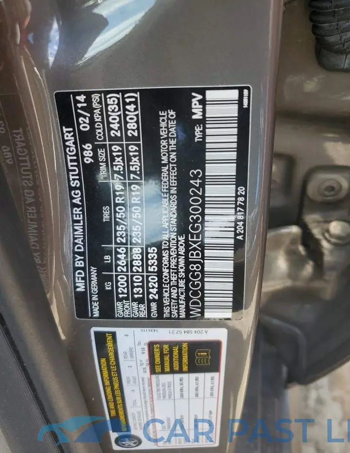 WDCGG8JBXEG300243# 13