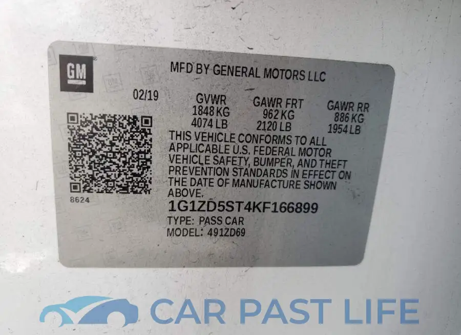 1G1ZD5ST4KF166899# 12