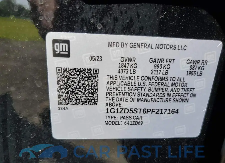 1G1ZD5ST6PF217164# 12
