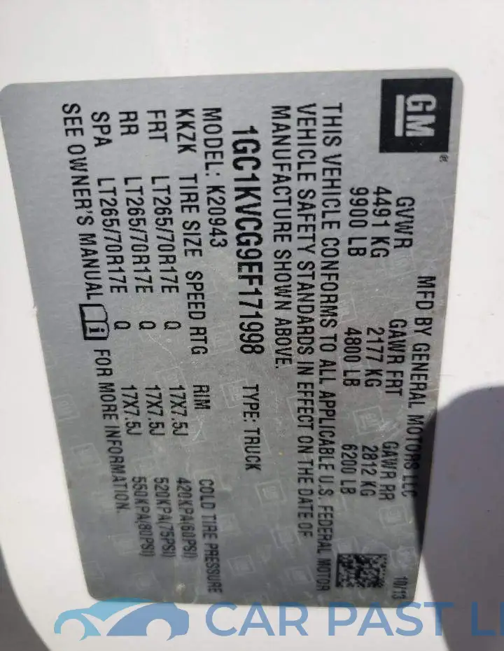 1GC1KVCG9EF171998# 12
