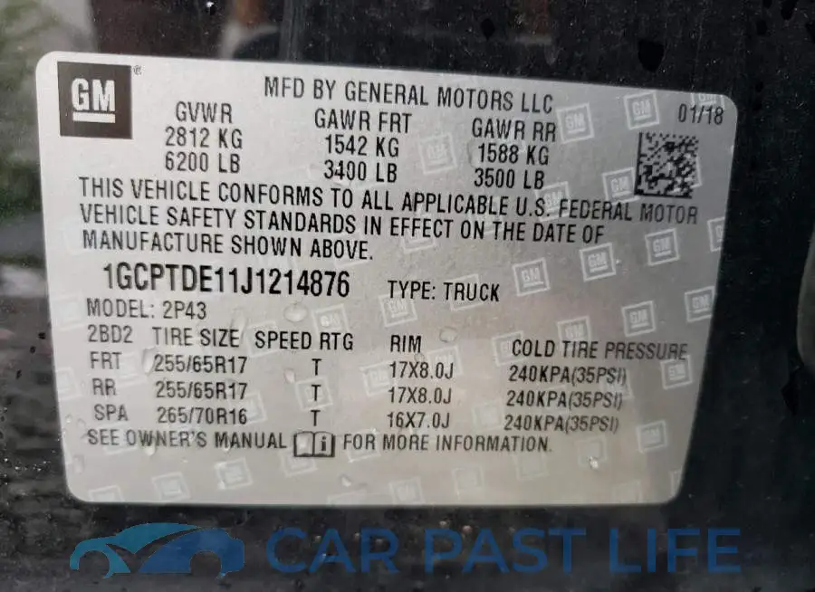 1GCPTDE11J1214876# 12