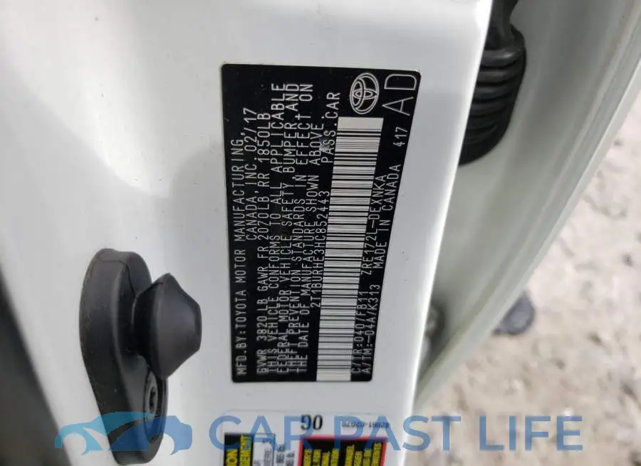 2T1BURHE3HC852443# 12