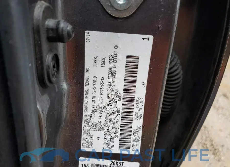 5TFRY5F17EX171405# 12