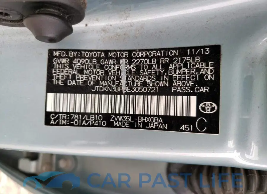 JTDKN3DP8E3050721# 12
